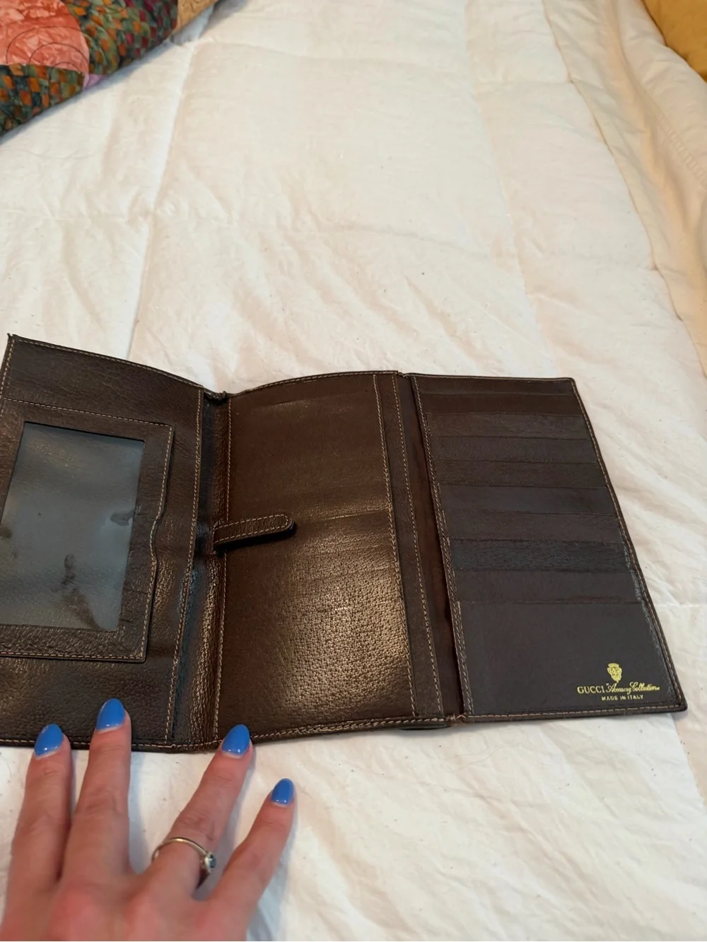 Gucci VINTAGE Sherry GG Canvas long Wallet with Green and Red Stripe COA - Picture 7 of 16